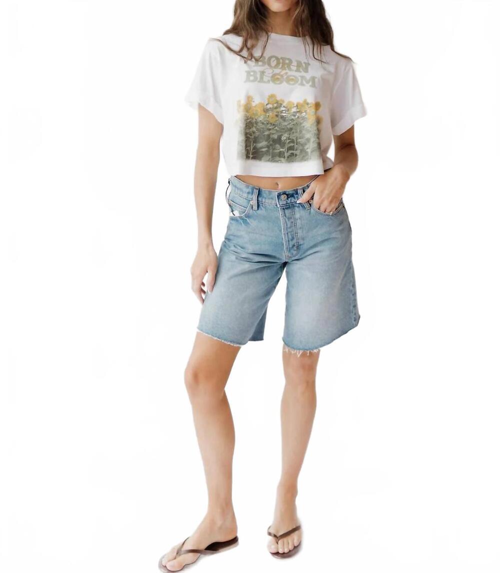 NEW GIRL DANGEROUS born to bloom tee in vintage white